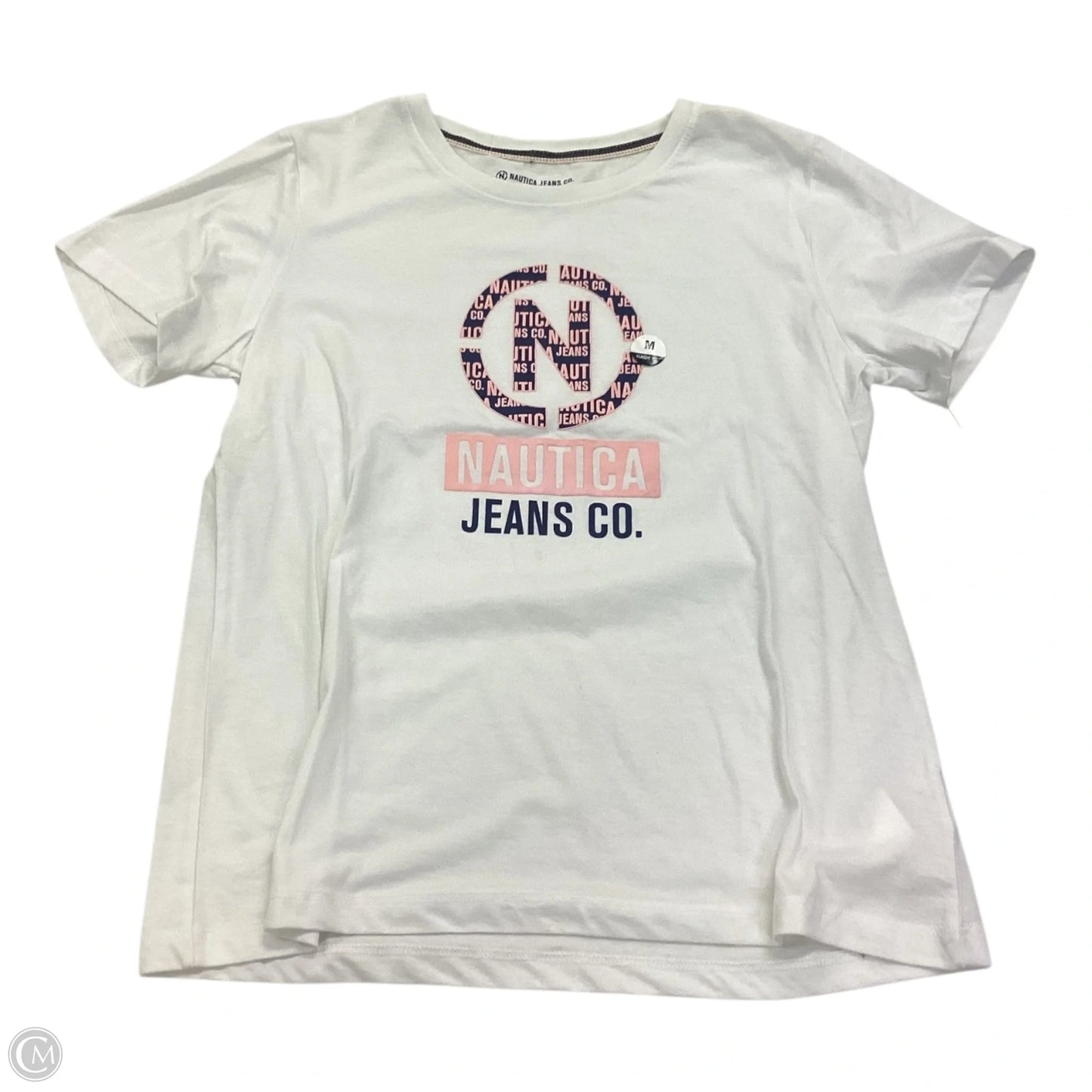 Top Short Sleeve By Nautica In White, Size: M