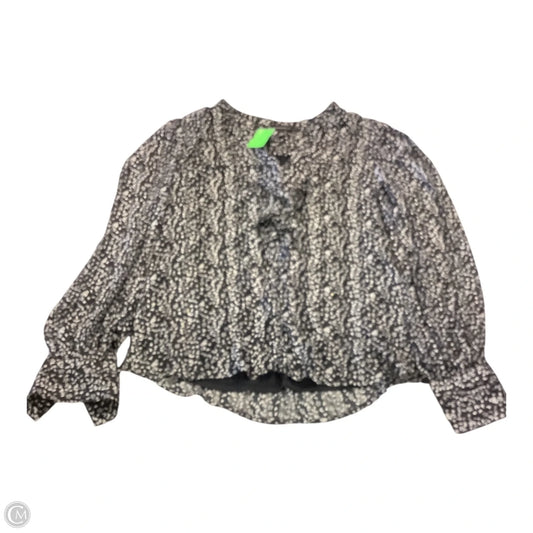 Top Long Sleeve By Tamara H In Black & White, Size: L