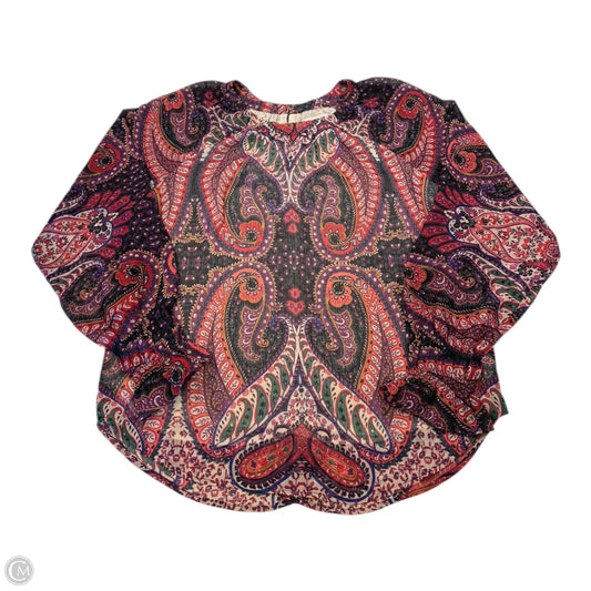 Top Long Sleeve By Loft In Paisley Print, Size: Xs