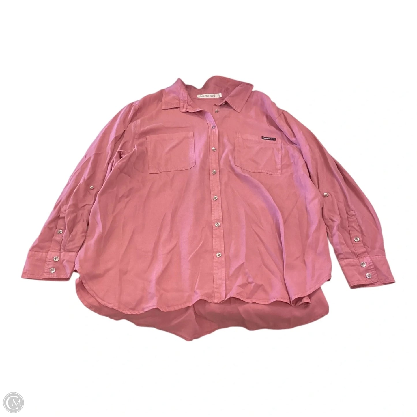 Top Long Sleeve By Calvin Klein In Pink & Purple, Size: 2x