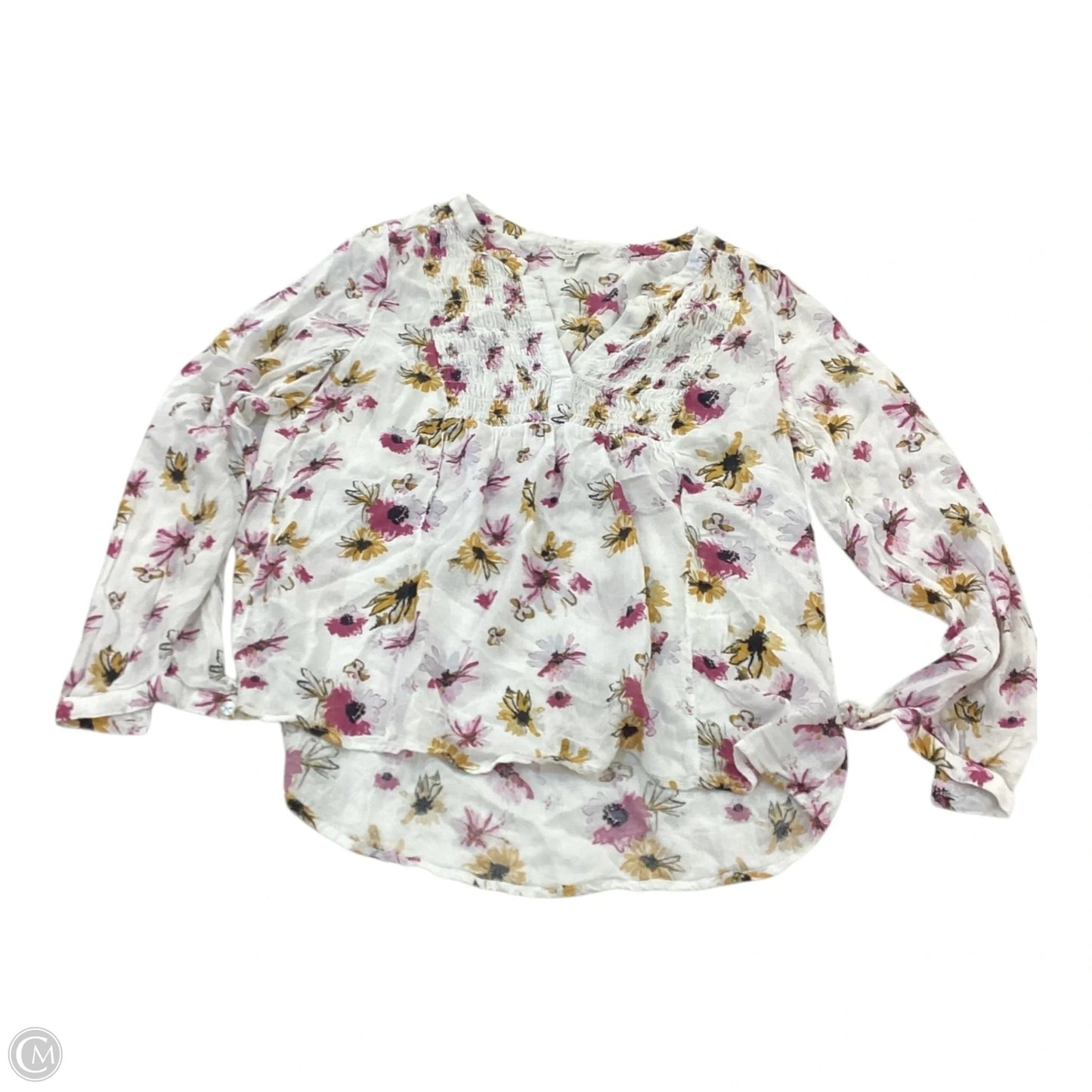 Top Long Sleeve By Lucky Brand In Floral Print, Size: M