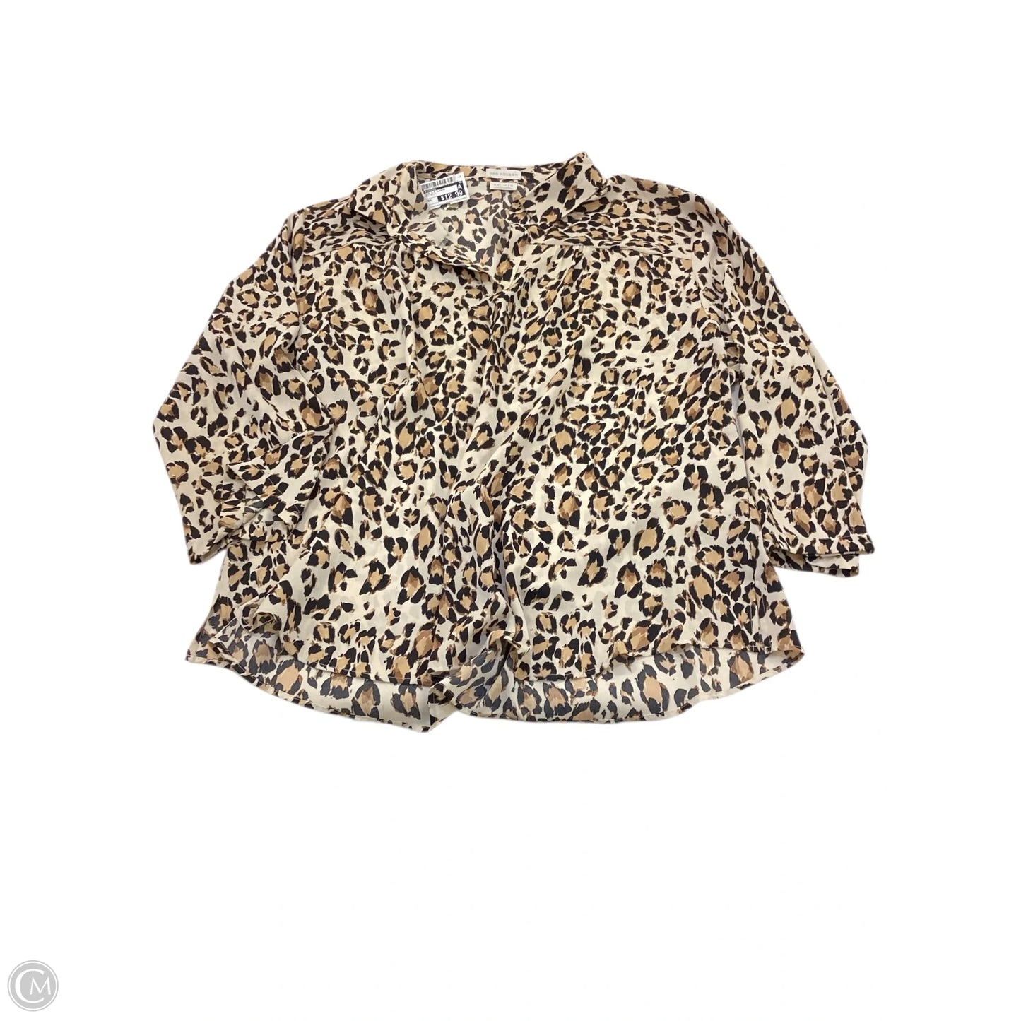 Blouse 3/4 Sleeve By Van Heusen In Animal Print, Size: Xxl