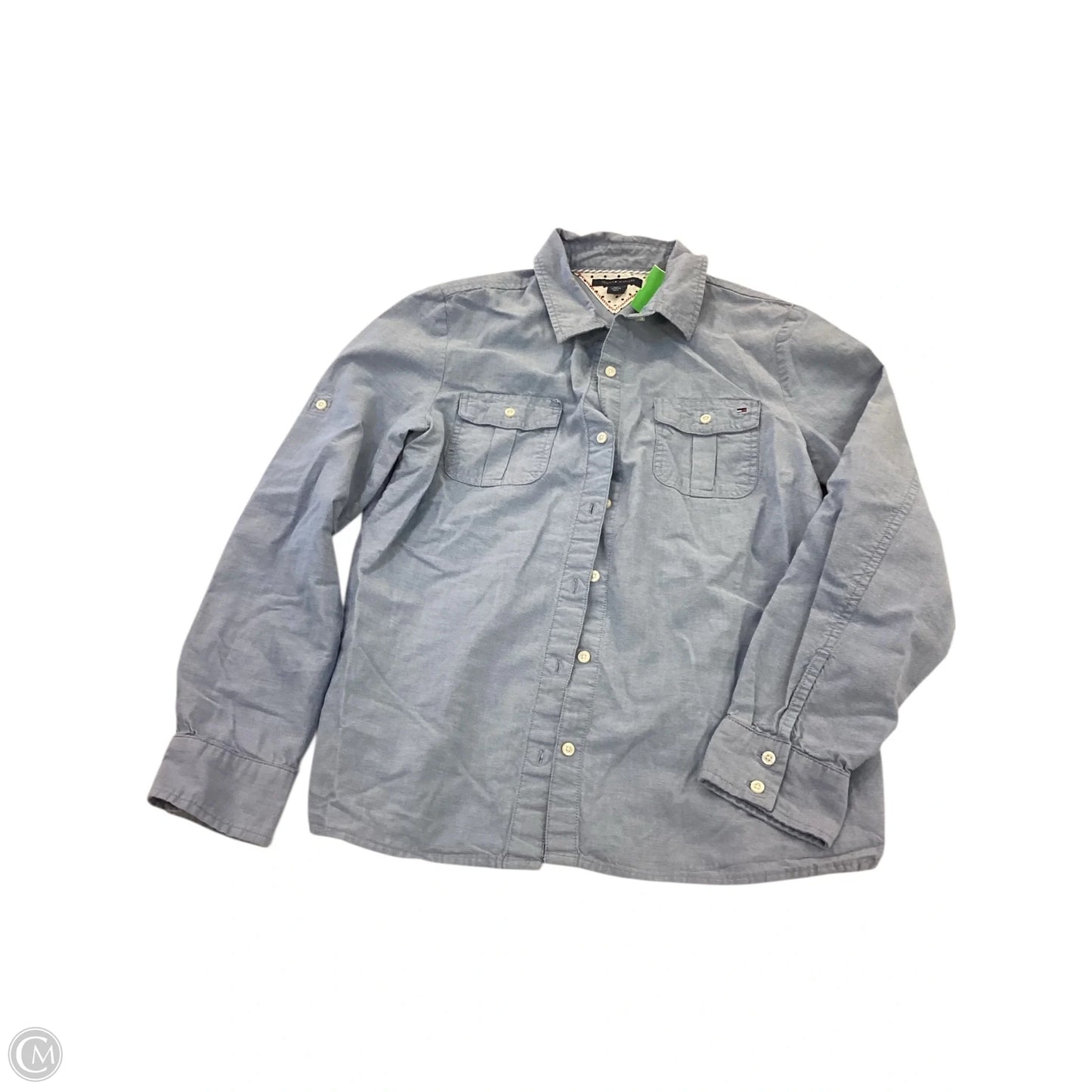 Top Long Sleeve By Tommy Hilfiger In Blue, Size: L