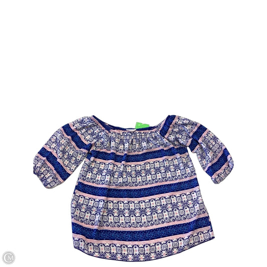 Top 3/4 Sleeve By Agaci In Blue, Size: L