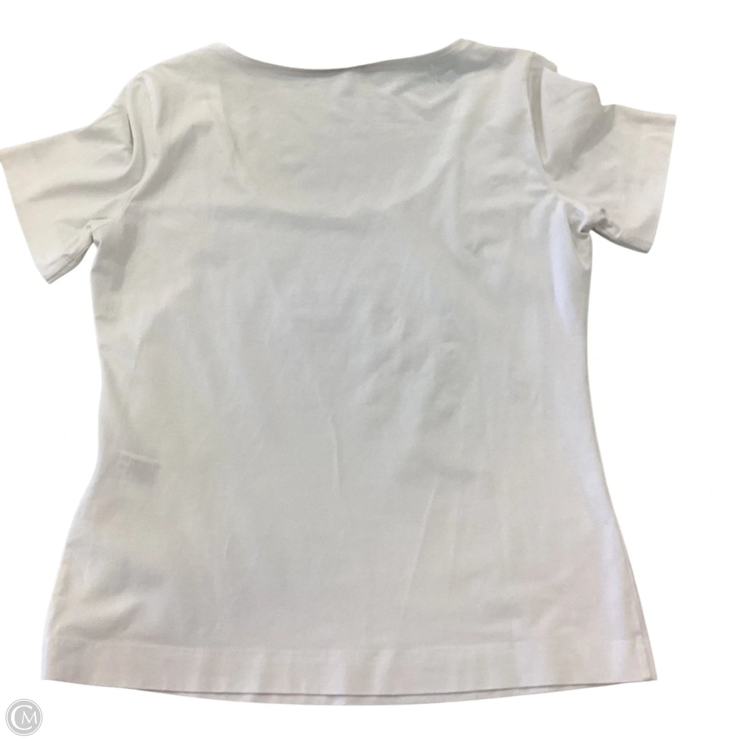 Top Short Sleeve Designer By Escada In White, Size: M