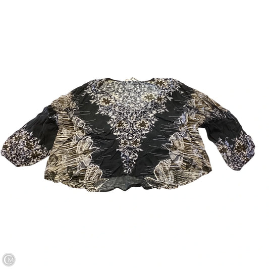 Blouse 3/4 Sleeve By Free People In Black, Size: Xs