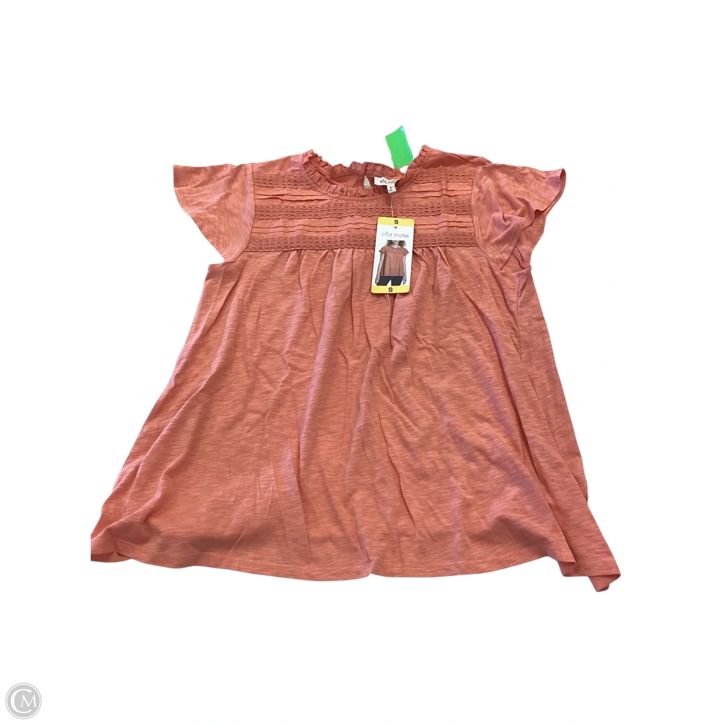 Top Short Sleeve By Ella Moss In Orange, Size: S