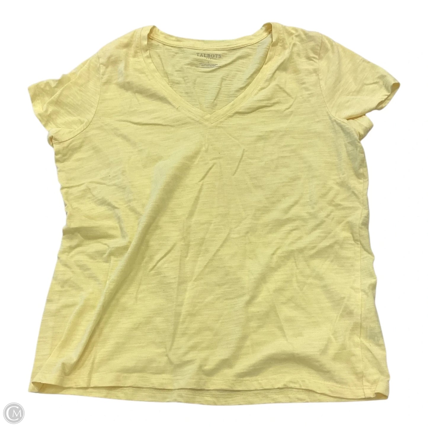 Top Short Sleeve By Talbots In Yellow, Size: L