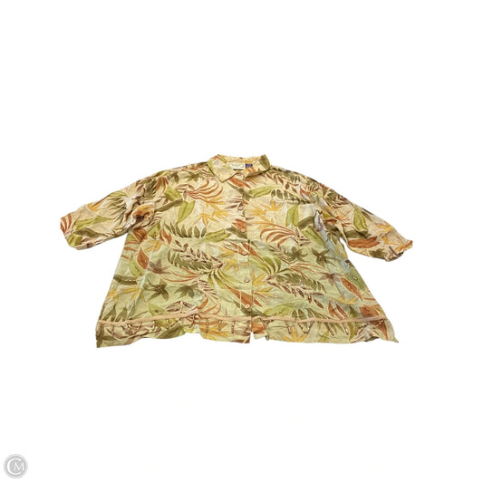 Top Short Sleeve By Tantrum Blues In Tropical Print, Size: 2x