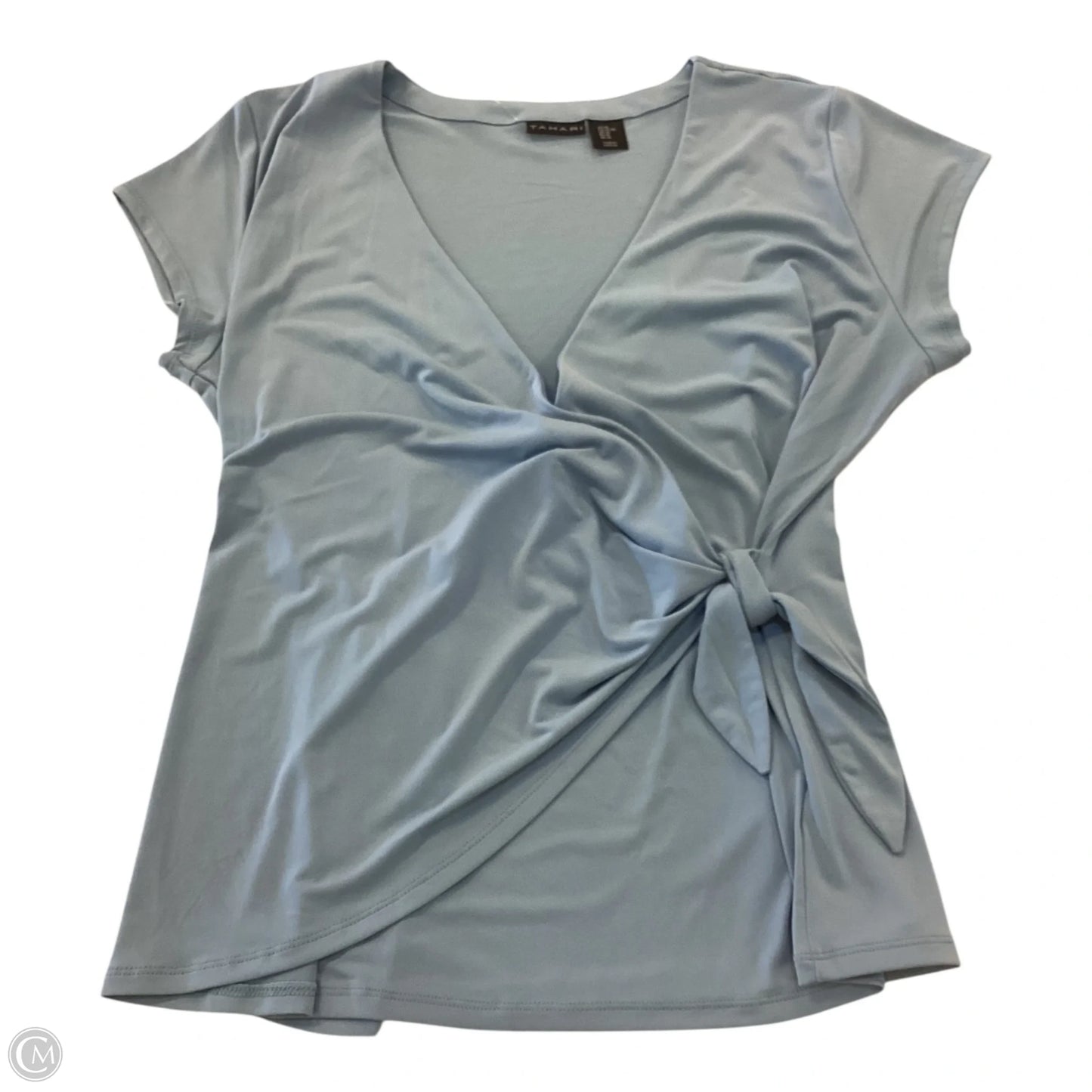 Blouse Short Sleeve By Tahari In Blue, Size: Xl