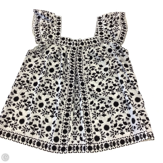 Top Short Sleeve By Max Studio In Black & White, Size: L