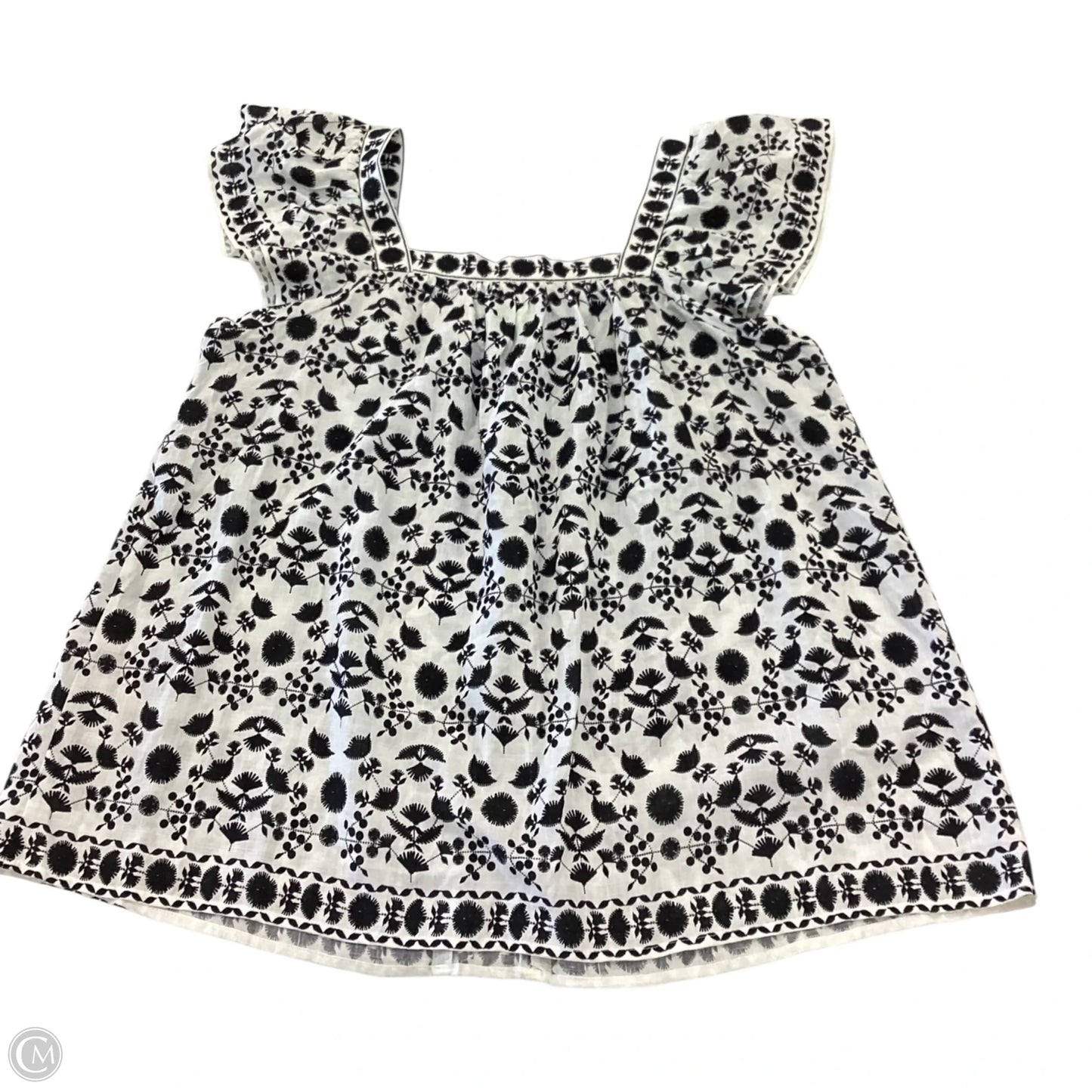 Top Short Sleeve By Max Studio In Black & White, Size: L