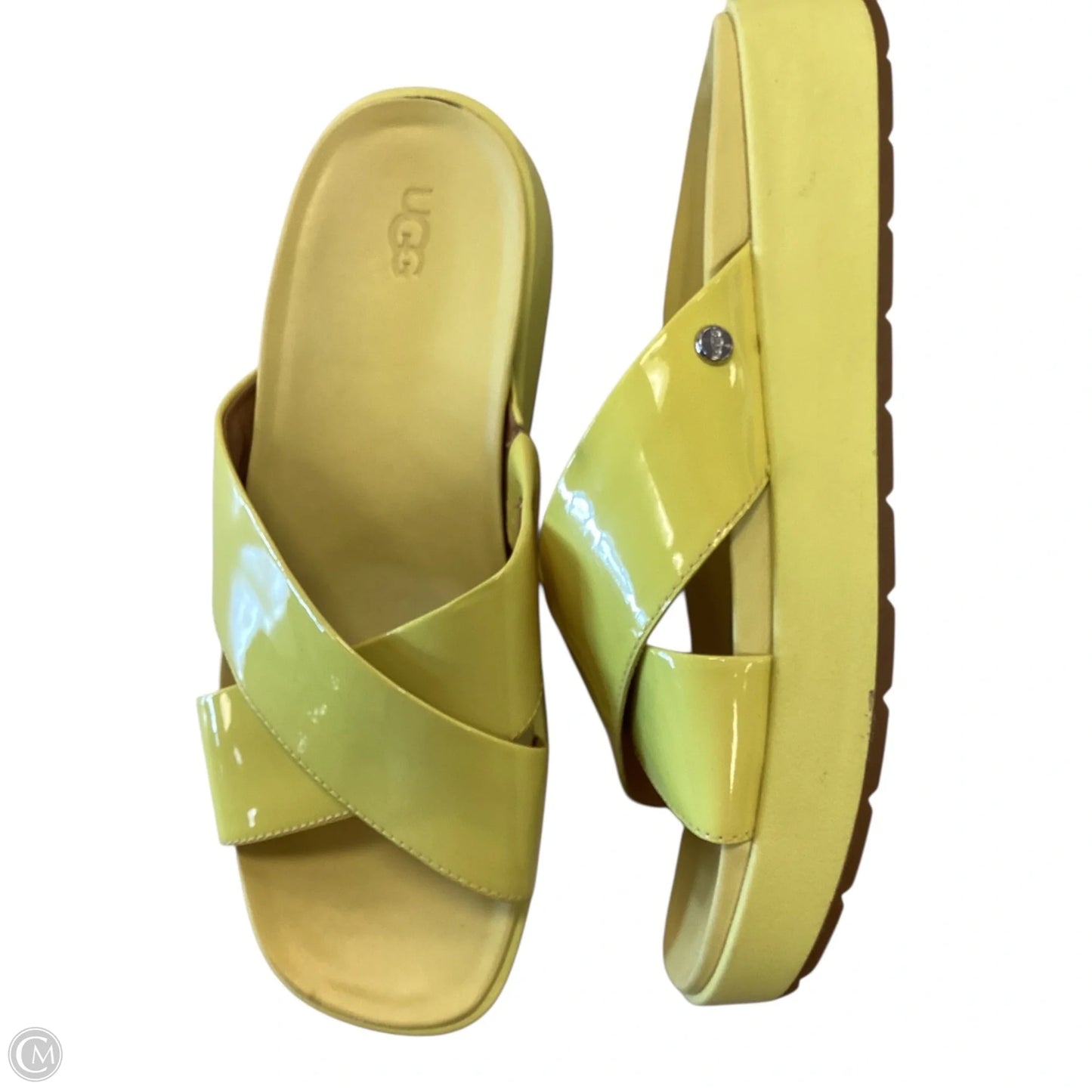 Sandals Designer By Ugg In Yellow, Size: 8
