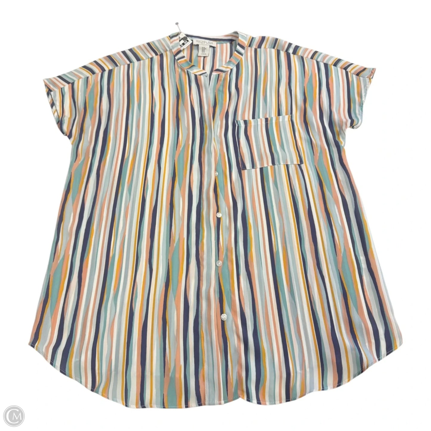 Blouse Short Sleeve By Rachel Zoe In Striped Pattern, Size: M