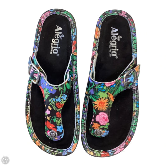 Sandals Flats By Alegria In Floral Print, Size: 8