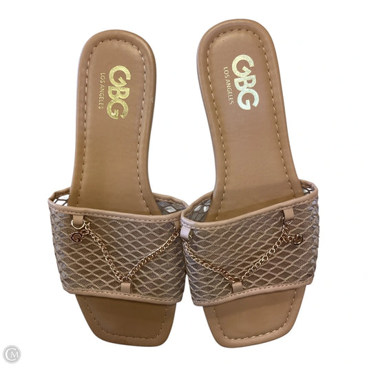 Sandals Flats By Clothes Mentor In Gold, Size: 8