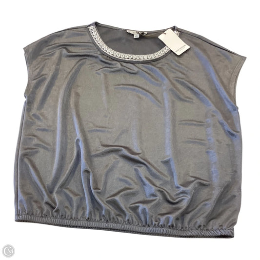 Blouse Short Sleeve By Green Envelope In Grey, Size: L