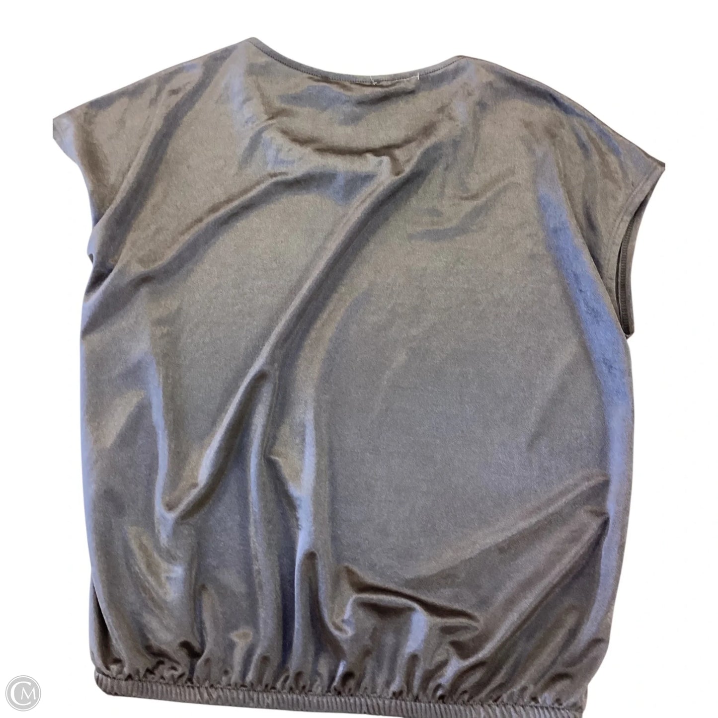 Blouse Short Sleeve By Green Envelope In Grey, Size: L