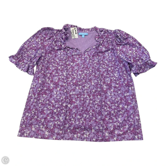 Blouse Short Sleeve By Draper James In Purple, Size: Xs