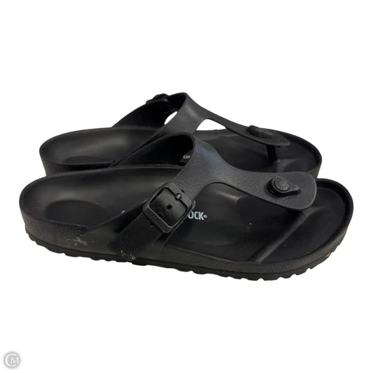 Sandals Flats By Birkenstock In Black, Size: 10.5