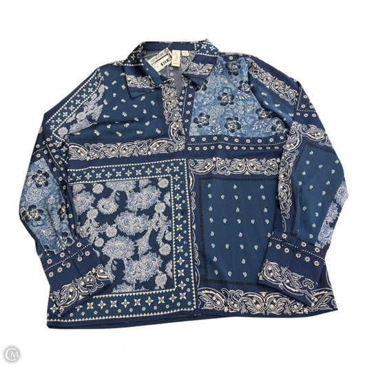 Blouse Long Sleeve By Josie In Blue, Size: Xs