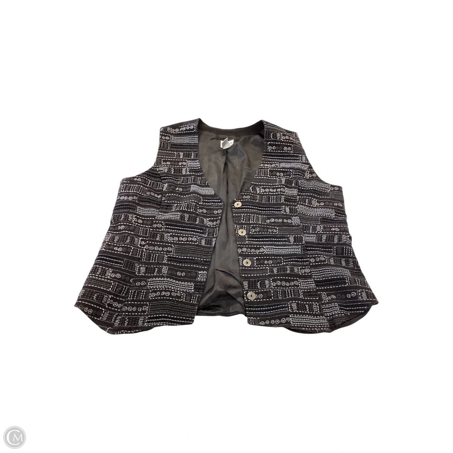 Vest Other By Chicos In Black & Grey, Size: Xl