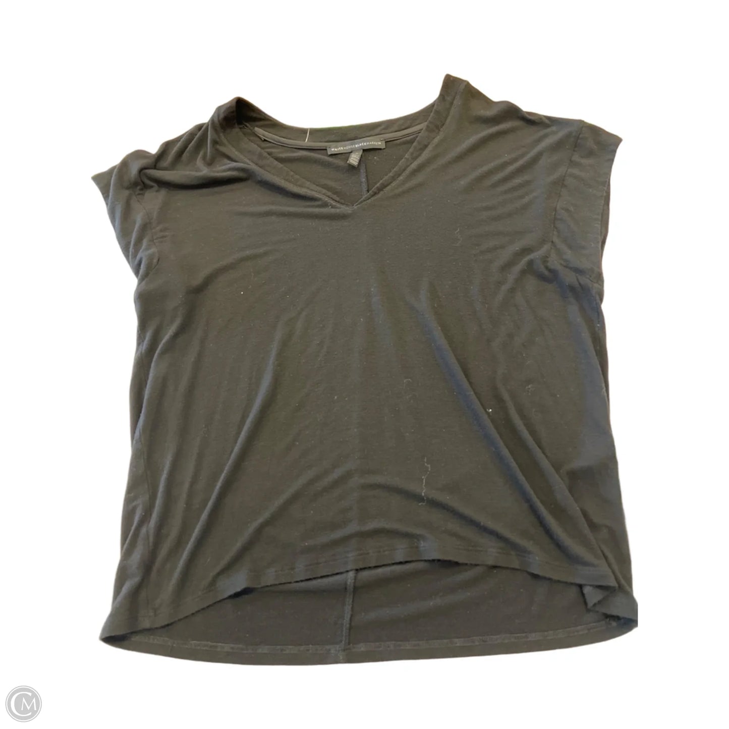 Top Short Sleeve By White House Black Market In Black, Size: L
