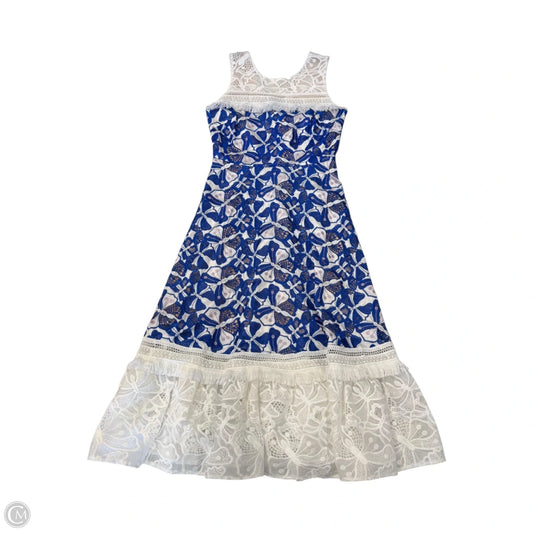 Dress Party Short By Badgley Mischka In Blue & White, Size: 0