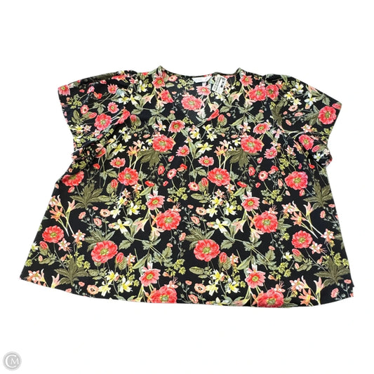 Top Short Sleeve By Clothes Mentor In Floral Print, Size: 3x