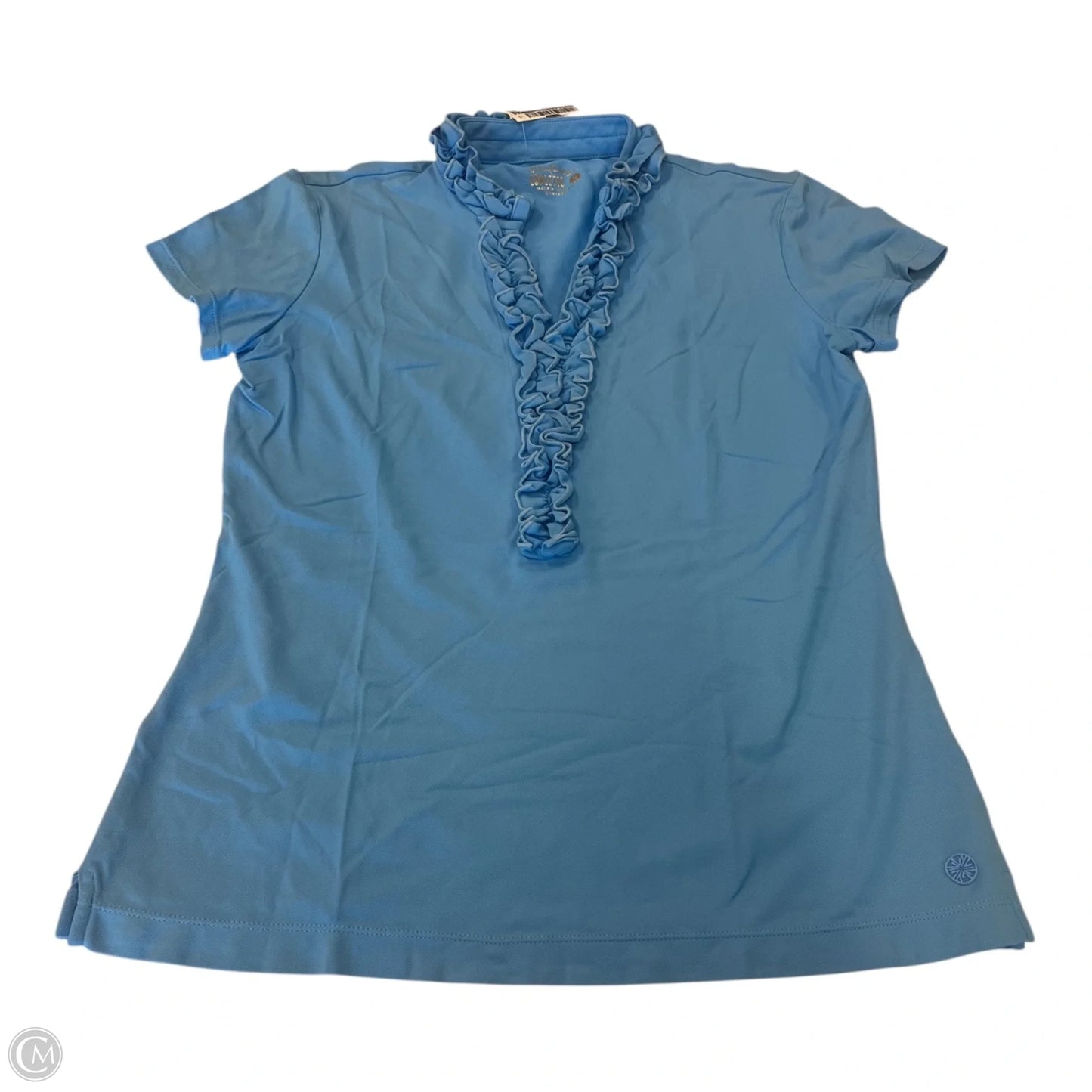 Top Short Sleeve Designer By Lilly Pulitzer In Blue, Size: S