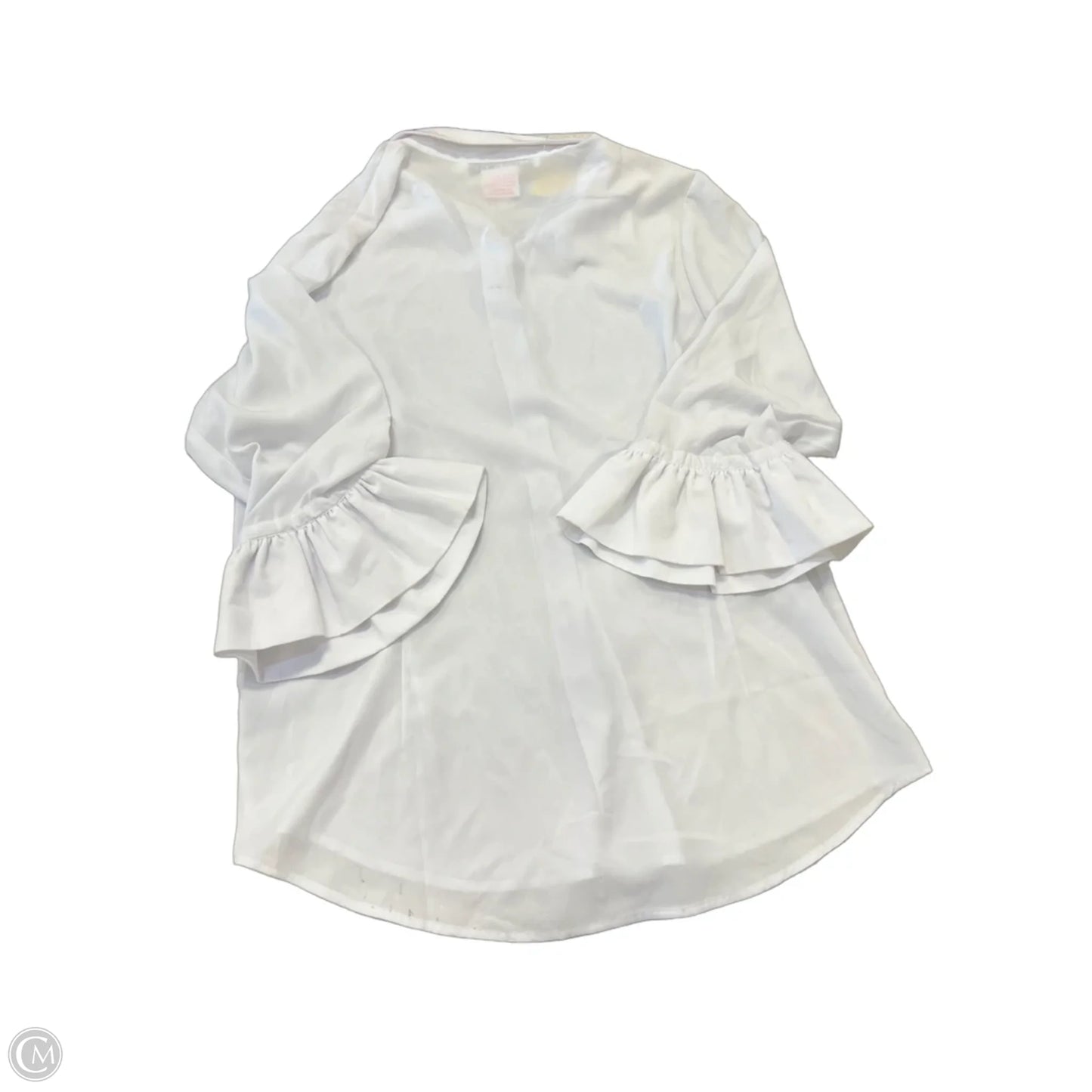 Blouse Long Sleeve By Gretchen Scott In White, Size: L