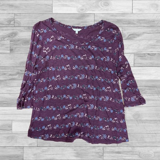 Top 3/4 Sleeve By Lucky Brand In Maroon, Size: 2X