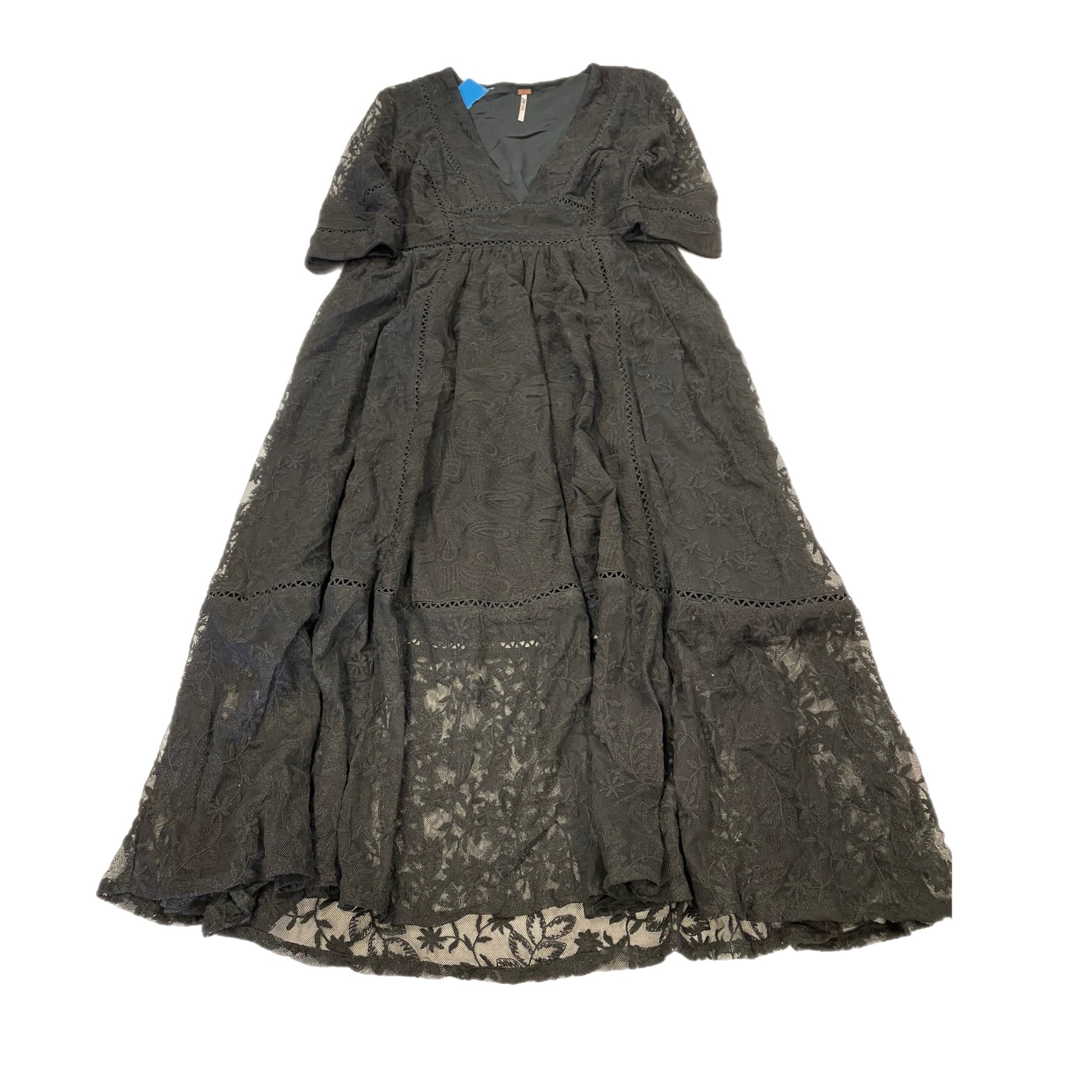 free people casual dress Free People Made Me Blush Midi Dress S 6 Women Casual Ruffle Tube Boho NEW 41686